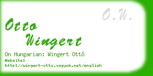 otto wingert business card